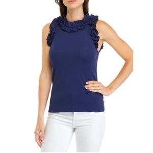 Lilly Pulitzer Agata top navy large EUC